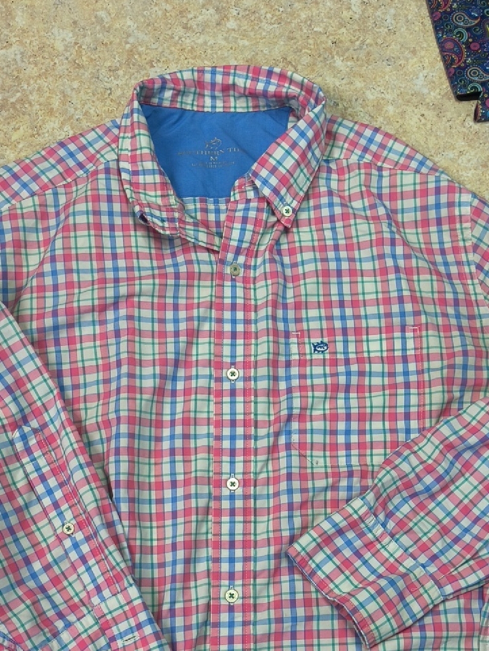 Southern Tide Pink Plaid Button-Down Shirt - Men's M